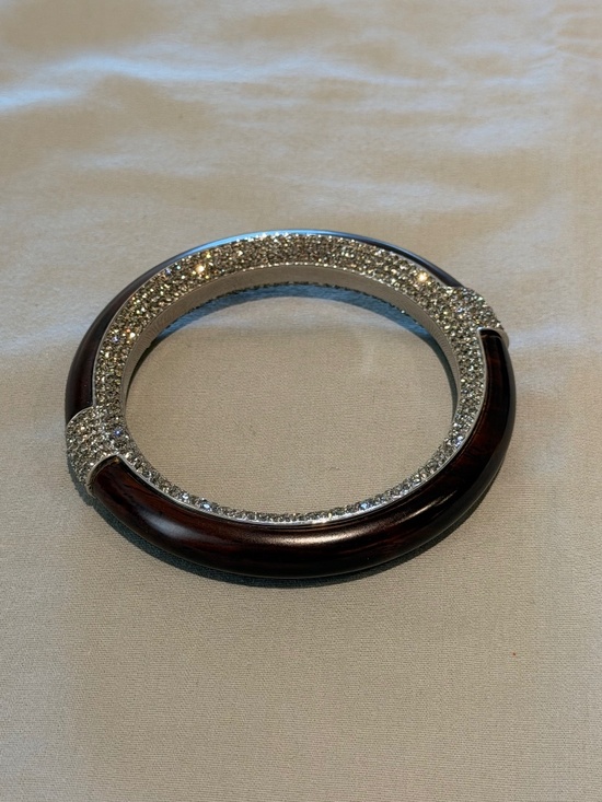 Swarovski Jewelry - Wood and Swarovsky crystal bangle bracelet